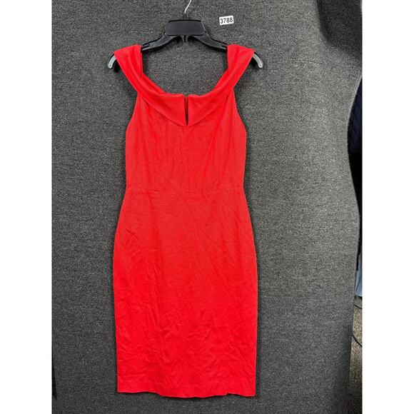 Alice + Olivia Dress Womens 10 Red Poppy Off Shoulder Sheath Cocktail Party - Picture 1 of 8